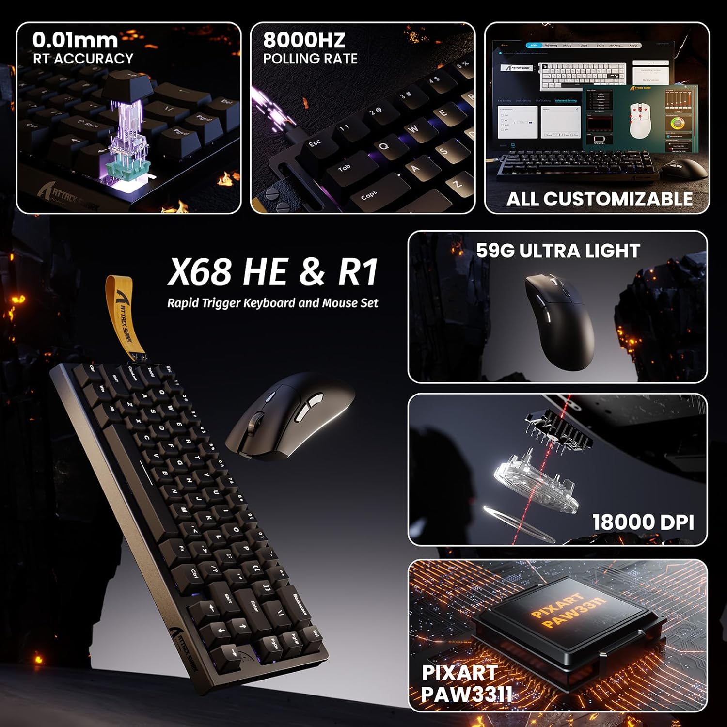 ATTACK SHARK X68 HE Magnetic K - Esports Gaming Uk review and price