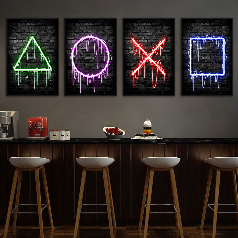 Gaming Neon Eat Sleep Game Rep - Esports Gaming Poster review and price