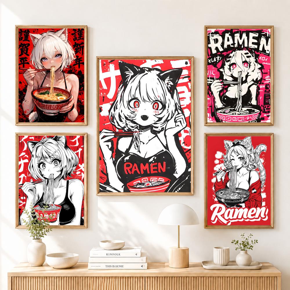 Anime Cat Girl Painting Callig - Esports Gaming Poster review and price