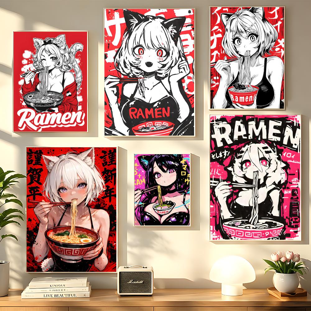 Anime Cat Girl Painting Callig - Esports Gaming Poster review and price