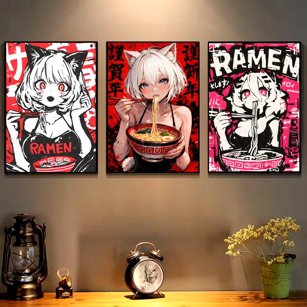 Anime Cat Girl Painting Callig - Esports Gaming Poster review and price
