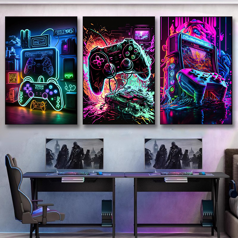Neon Pop Cool Gaming Wall Art  - Esports Gaming Poster review and price