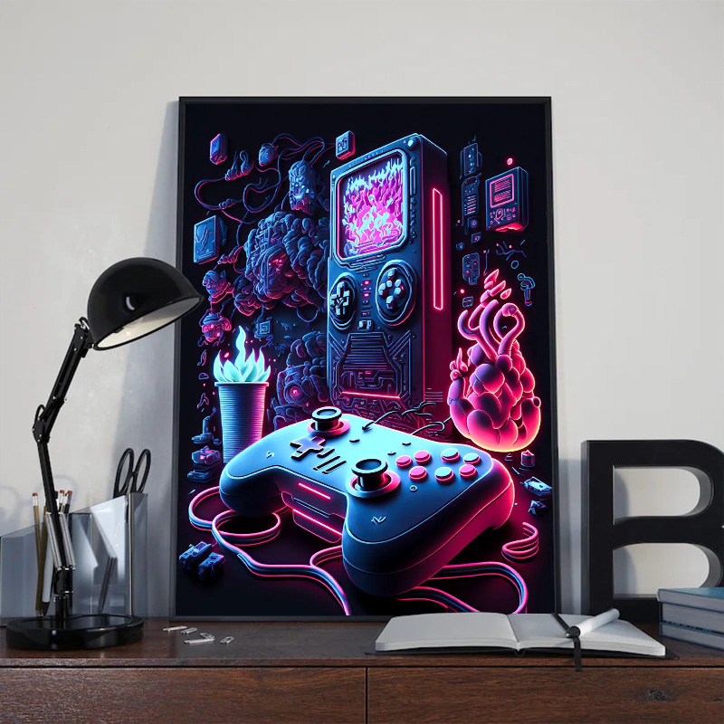 Neon Pop Cool Gaming Wall Art  - Esports Gaming Poster review and price