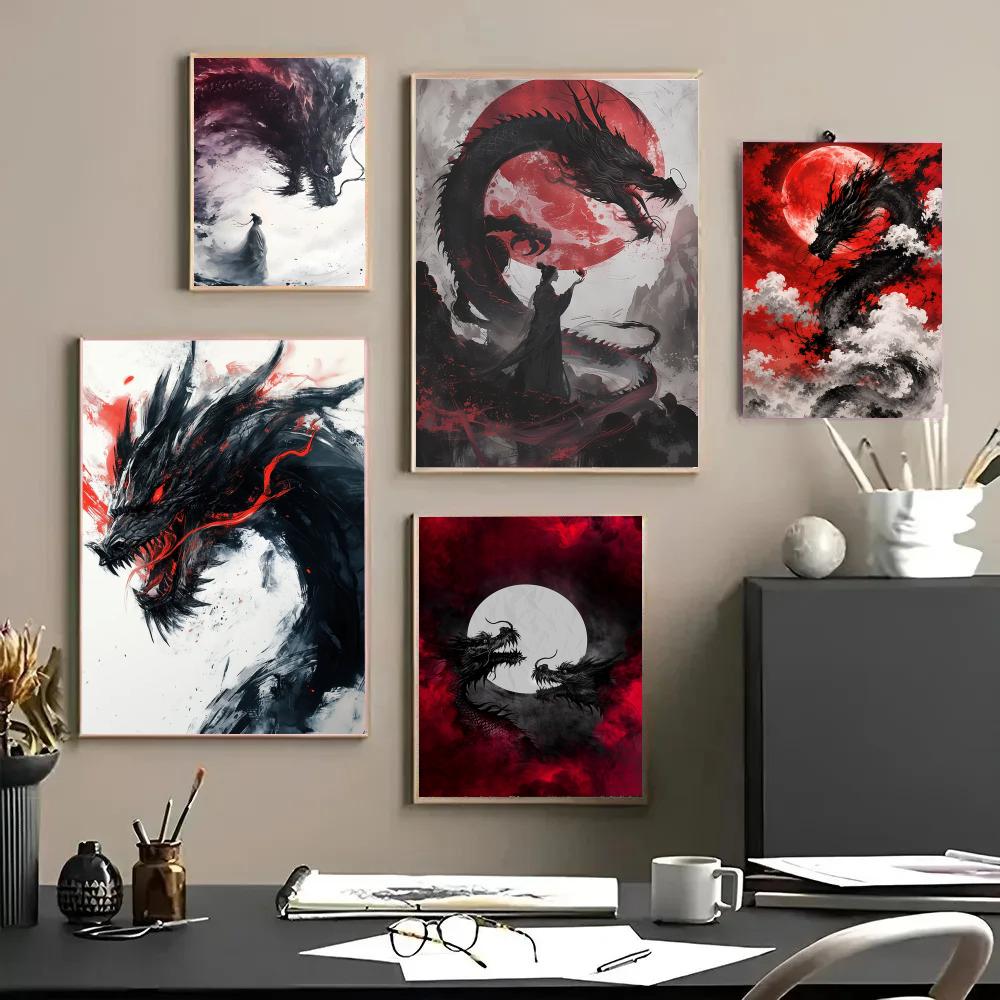 Black Dragon Poster Waterproof - Esports Gaming Poster review and price