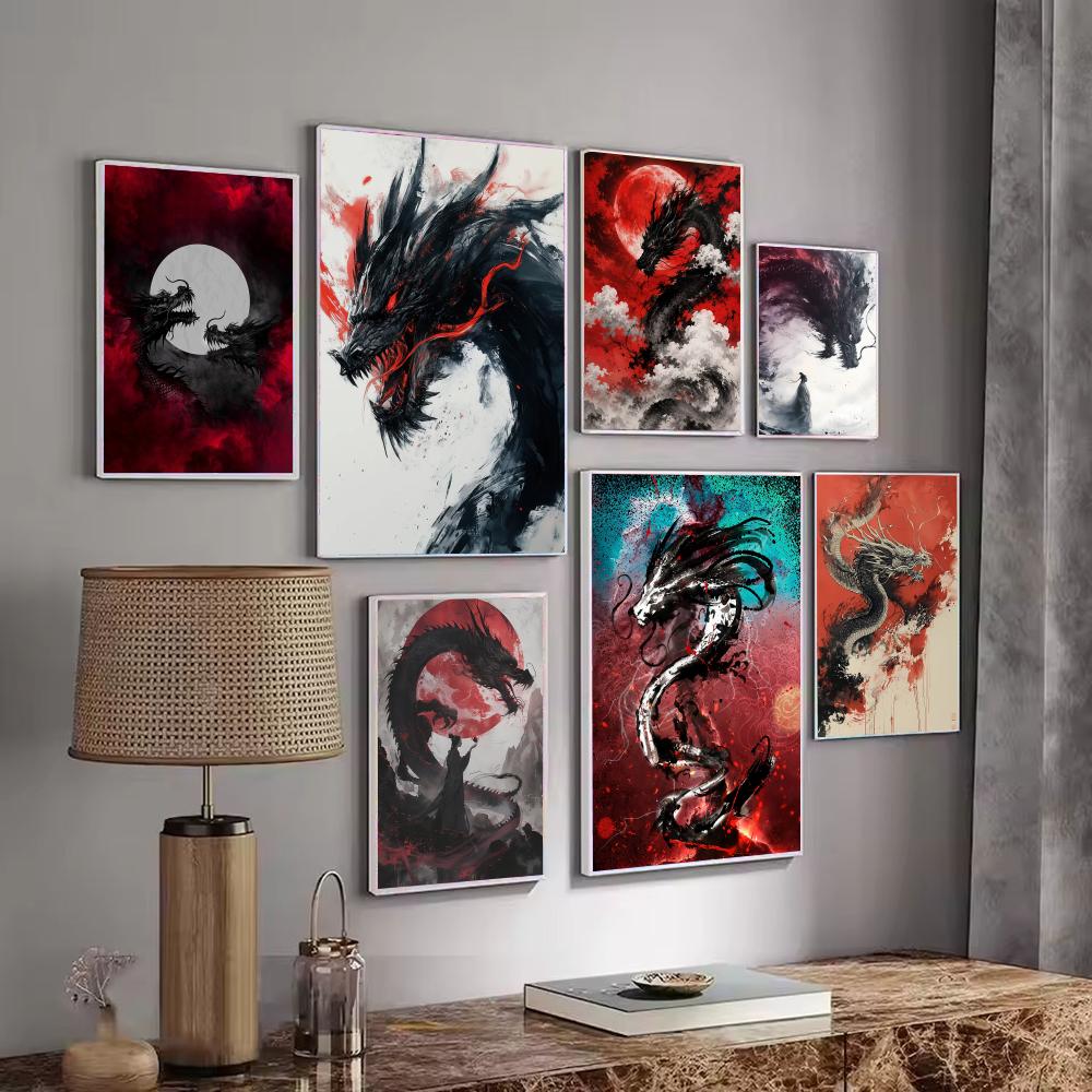 Black Dragon Poster Waterproof - Esports Gaming Poster review and price